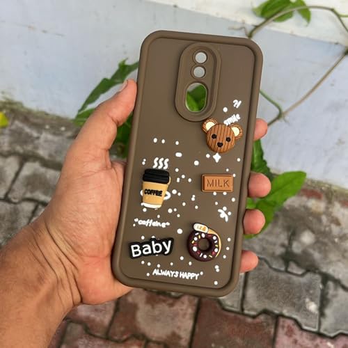 Image of Pikkme Back Cover for Oppo F11 | Cute Fun Cartoon 3D Bear Silicone Full Body Protection Bumper Case (Brown)