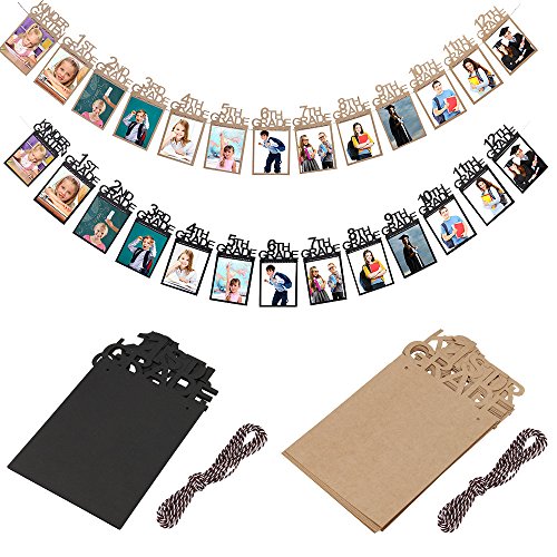 Image of Graduation Party Decorations 2026 2027 Graduation Photo Banner for Class of 2026 2027 K-12 Photo Display for High School 5th 8th Grade Party Supplies Kraft SG063GY