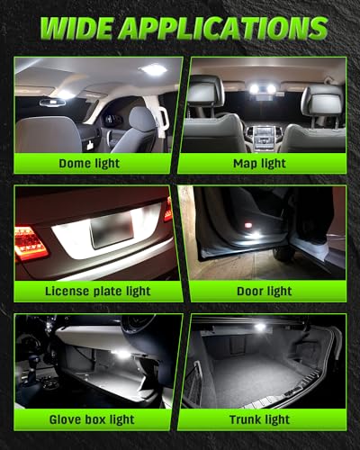 Alopee Led 194 Bulb White 6500K T10 Wedge Led Lights 5SMD 5050 Chips 12V Replacement for 158 168 193 198 2825 W5W Interior Car Lights Dome Map Door Trunk Light, Pack of 30