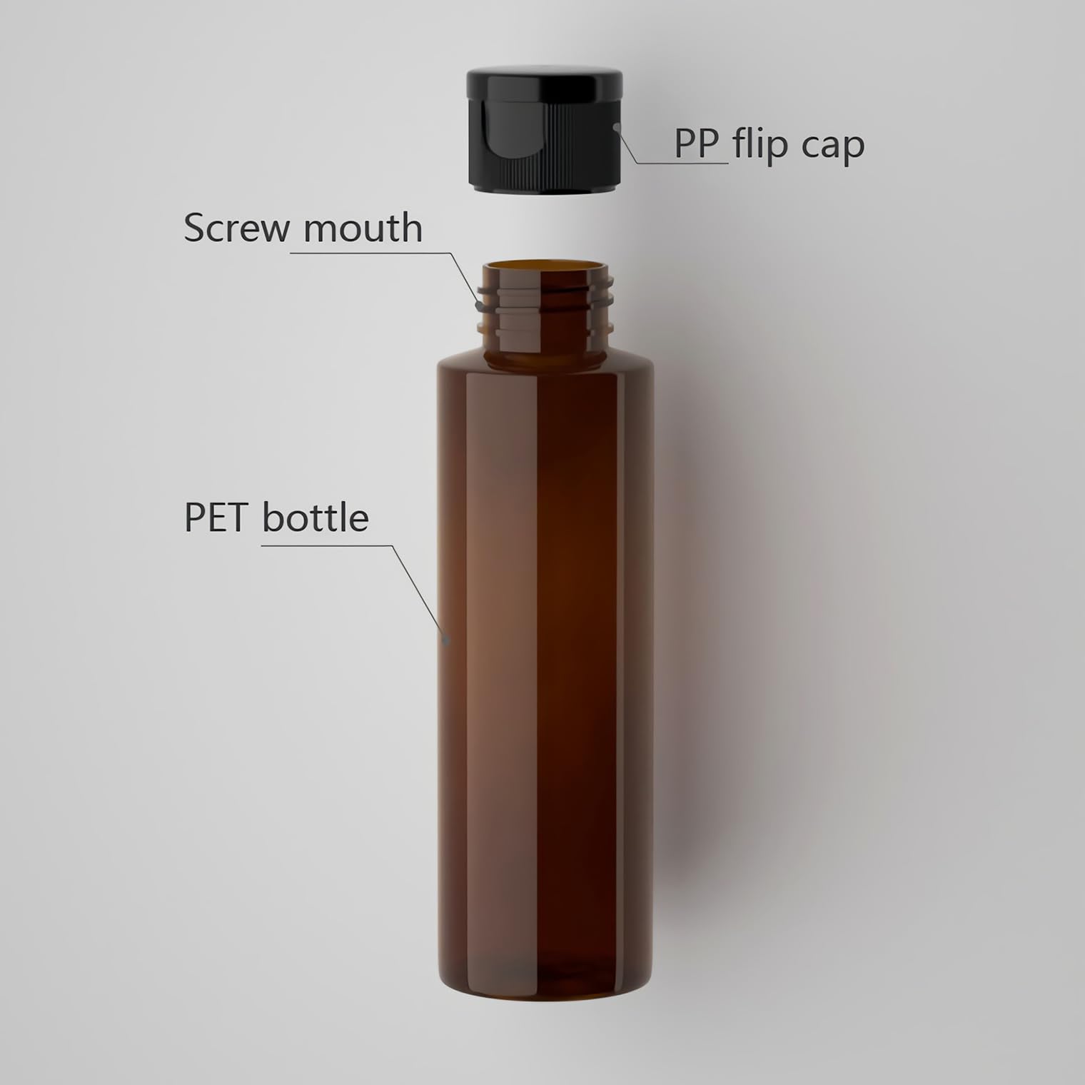 48 Pezzi 100ml flaconi vuoti da Bianco in plastica da viaggio bottiglia di lozione con Tappo Flip Top Trasparente, ricaricabili, per lozione e shampoo Cosmetica Bottiglie Flaconi
