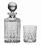 Bohemia Whisky-Set Brixton Vauxhall Karaffe: 850 ml + 6 Gläser: 320 ml Bleikristall: 24 PbO, brillanter Tiefschliff auf funkelndem Bleikristall,Handarbeit