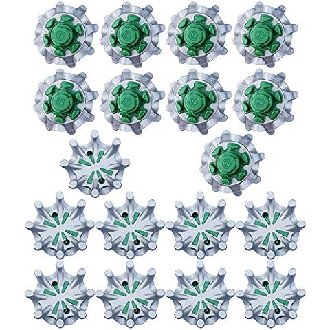 MamimamiH 18PCS Golf Spikes Golf Soft Spikes for Golf Shoe (Green/Silver) Cover