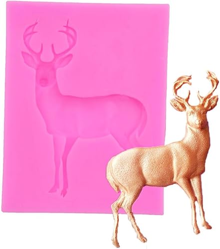Miniatura 3 de Abaodam Molde de silicona para ciervos de Navidad, moldes de silicona para fondant, molde de silicona para Navidad, alce, reno, fondant, para