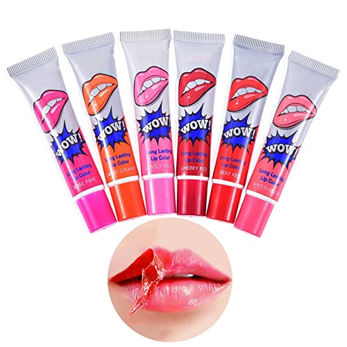 Peel Off Lip Stain, Lip Stain Peel Off, Lip Gloss Tint Long Lasting Waterproof Lipstick 6pcs (6Color)