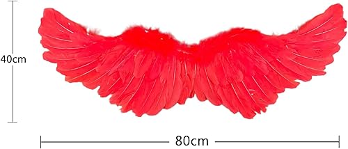 Miniatura 7 de Alas de ángel para cosplay, alas de disfraz de Halloween, alas de plumas blancas y negras con correas ajustables