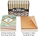 Cortesia All Occasion Greeting Cards Boxed Assortment - 40 UNIQUE DESIGNS with GOLD and SILVER EMBELLISHMENTS, Bulk Box Set - Natural Linen Color Envelopes with Printed Patterns and Kraft Paper Cards