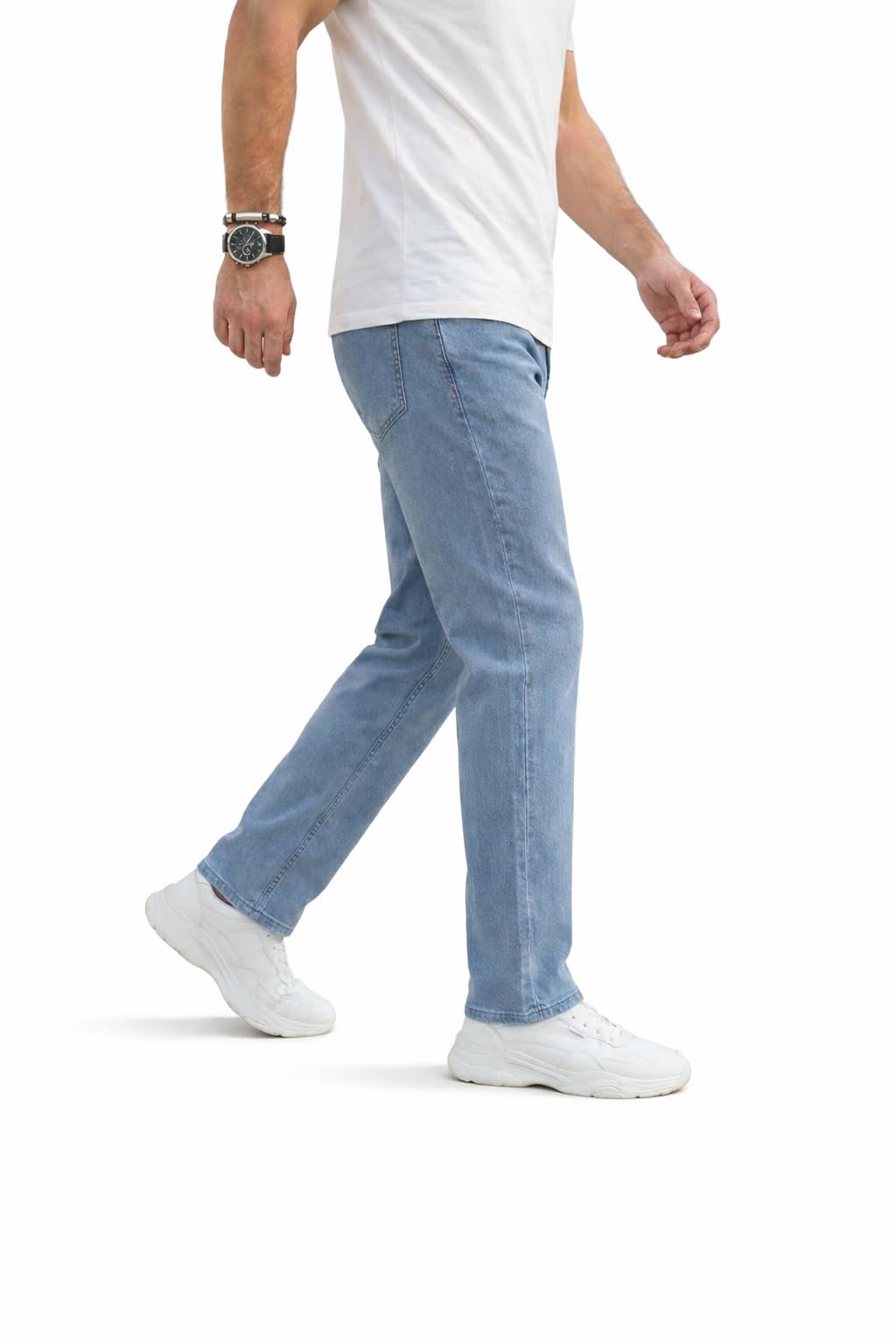 ROTUS Men's Regular Fit Mid Rise Jeans