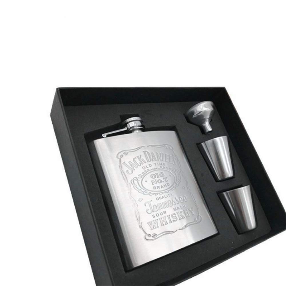 DDxiaodian U-HOOMEHip Flasks For Liquor Set 7 oz Stainless Steel