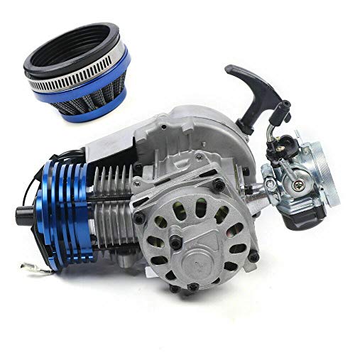 Engine Motor 49CC 2 Stroke Racing Complete Engine Motor Pull Start Motorized Bike Engine Kit for Pocket Bike Mini Dirt Bike ATV Scooter (Racing Complete Engine)