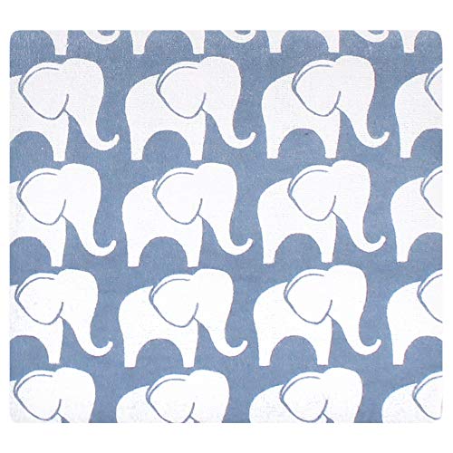 Image of Little Treasure Hudson Baby Cotton Poly Flannel Receiving Blankets Multipack, Blue Elephant, 30x30 inches