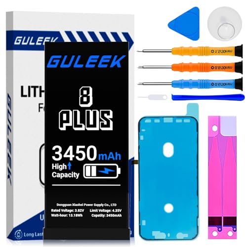 GULEEK Batería para iPhone 8 Plus, 3450mAh Alta Capacidad Real, Kit de Reemplazo con Herramientas y Guía