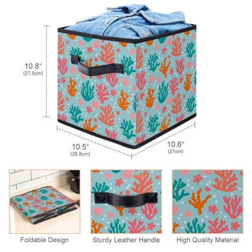 Boîte de rangement pliable en tissu cube bleu pour placard - 4