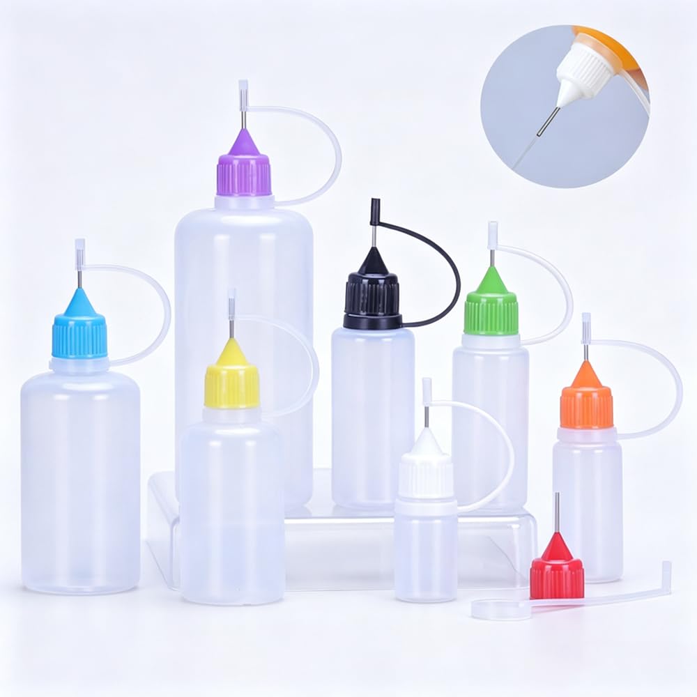 100PCS 3ml-120ml Kunststoff Squeezable Nadel Nachfüllbare DIY Flaschen Auge Flüssigkeit Dropper Probe Tropfen Kann Tinte applikator Behälter Kleber Pigment öl Flüssigkeiten (Gemischtes Deckel,120ML)