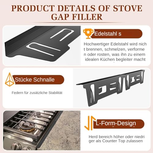 Cache-colonnes de cuisinière extensible anti-graisse et lavable - 8