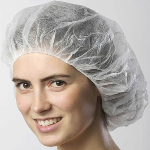 RENEETAN 100 Disposable Mop Mob Caps Clipped Hair Head Cover Net For Salon Or Spray Tan