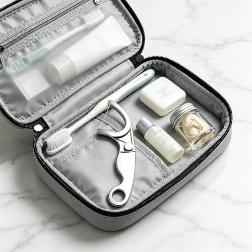 Stainless Steel Floss Pick Reusable Metal Dental Flosser Stainless Steel Floss Holder and Refillable Floss Pick Minimalist Permanent Teeth Cleaner for Home use — view 2