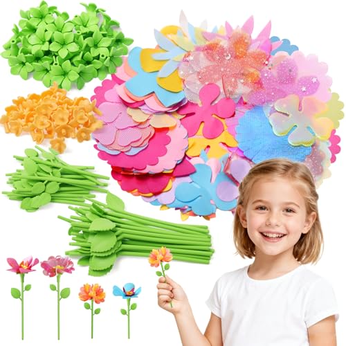 Kufanda DIY Fabric Flower Bouquets Toys Accessories Can Make 36 Flowers DIY Arts & Crafts Toy Parts