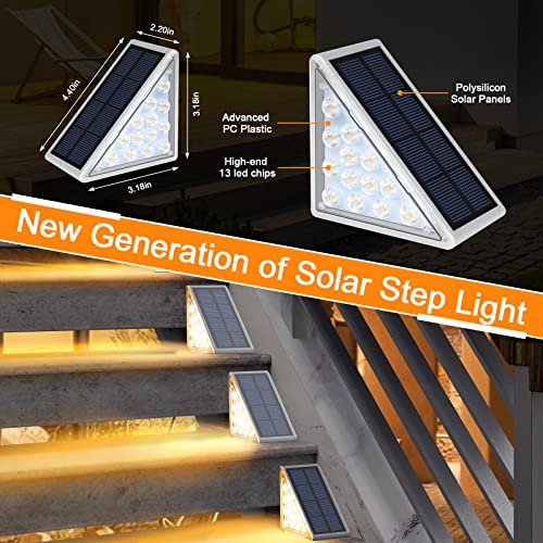 Image of AUDLES 8PK Solar Step Lights, Outdoor Decor Stair Lights Deck Light Waterproof IP67 Solar Lights for Deck, Yard, Patio, Garden, Walkways, Front Door, Pathway, Driveway, Porch