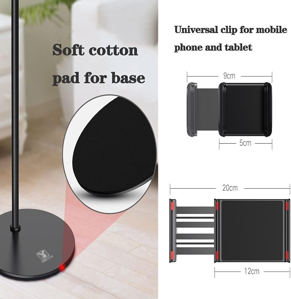 Soporte ajustable para libros con cuello de cisne flexible, soporte giratorio de 360° para leer, estar de pie, sentado o acostado