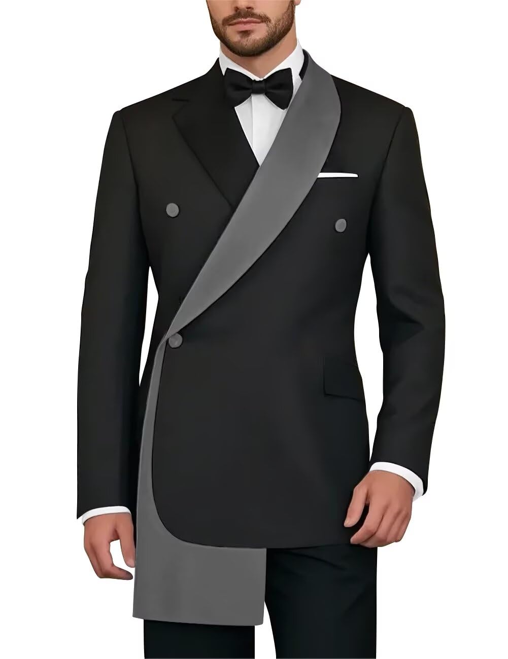 SHUZHXLZANGY Mens Tuxedo Suit Set 2 Piece Wedding Tuxedo for Men Prom Dinner Party