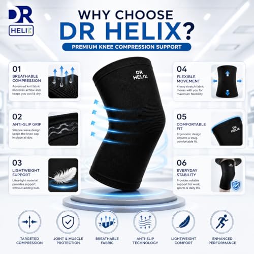 Image of Unisex Black Knee Cap - Adjustable Support for Knee Pain Relief & Injury Prevention - Breathable, Comfortable & Durable - Ideal for Sports, Recovery & Daily Use - (Size - XL)