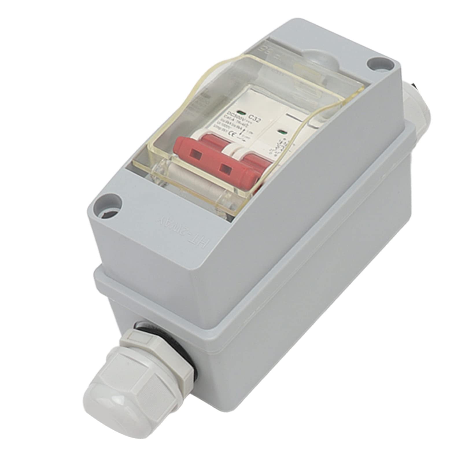 Caja Combinadora de CC Solar Fotovoltaica de 500 V con Protección contra Sobretensión y Rayos, Disyuntor Doméstico, para Conectado a la Red de Paneles Solares, (Sin cable)