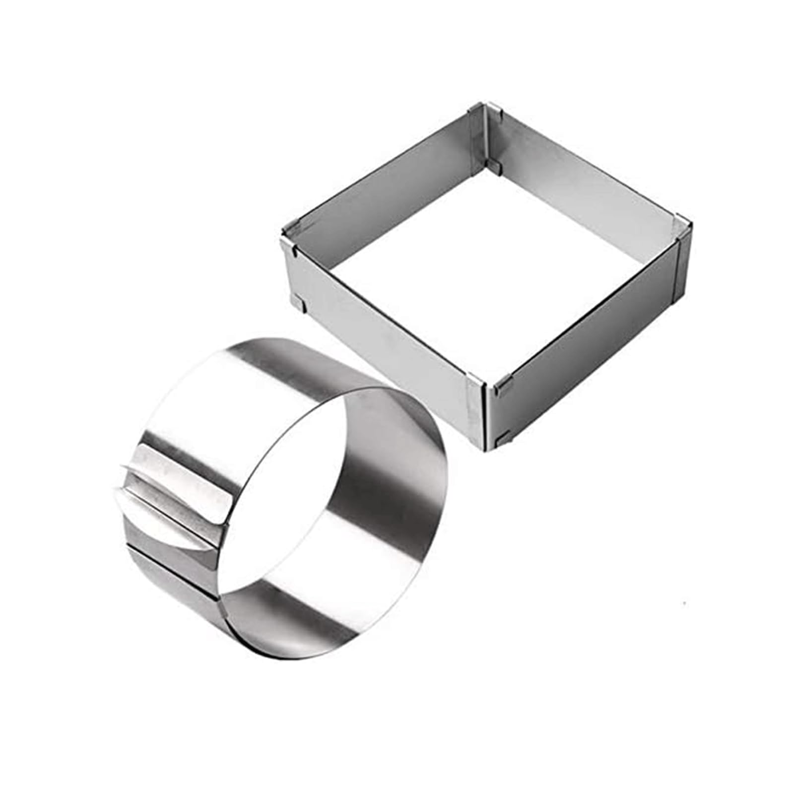 Boquillas Rusas Boquillas para manga pastelera, molde para hornear de acero inoxidable, anillo ajustable para Mousse, Kit de boquillas para manga pastelera redondas y cuadradas 3d Reutilizable