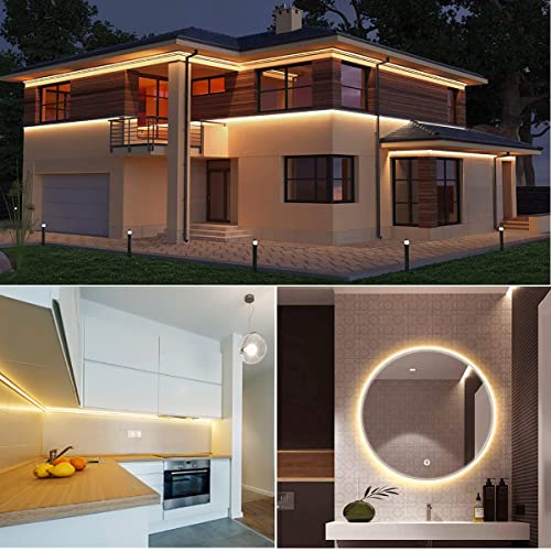 Tira de LED Neon 12V 16.4ft 600 LEDs Blanco cálido miniatura 6