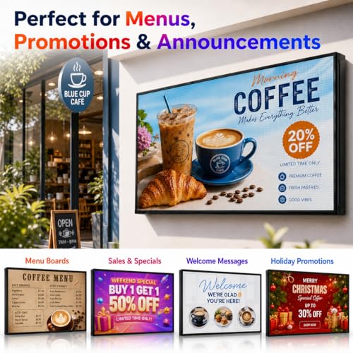 Image of CX P5 Outdoor LED Sign 65 inch x 34 inch, Full Color Programmable LED Display, IP65 Waterproof High-Brightness Digital Sign with WiFi & USB Control, Scrolling Text Image Video Message Board for Business Advertising