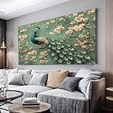 MKBKLI Wandbilder Dekoration Wohnzimmer Tier, Pfau, grüne 