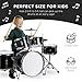 Best Choice Products Kids 5-Piece Beginner Drum Set Junior Kit, Starter Percussion w/Cymbals, Pedal, Drumsticks, Stool, Toms, Snare, Hi Hat - Black