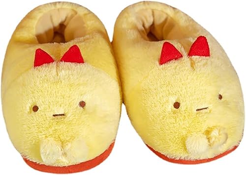 スリッパ 室内履き ぬいぐるみスリッパ すみっコぐらし ネコ ふわふわもこもこ 暖かい 防寒対策 スリッパ サンダル 秋冬 ルームシューズ 靴 可愛い 動物 洗える 綿 防寒 秋冬 部屋 リビングルーム 家用 すみっコぐらし グッズ レディース (天ぷら,