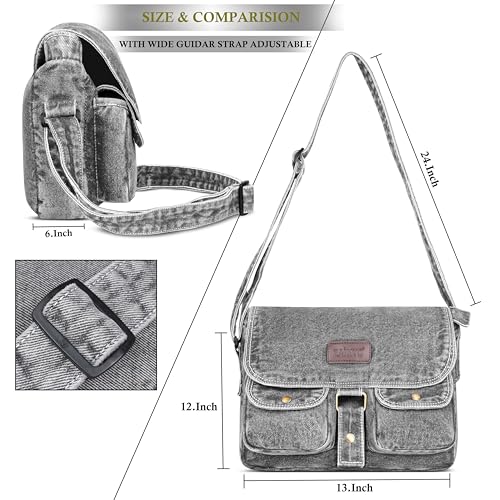 Image of ZAINTO Eco-Friendly Denim Messenger Sling Bag for Men & Women - Upcycled Sustainable Fashion, Durable & Stylish Crossbody Bag