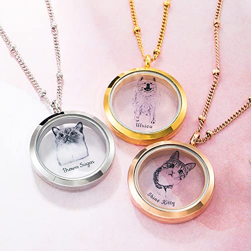 Personalized Pet Urn Fur Necklace - Stainless Steel Pet Ashes Necklace for Dog, Cat - Custom Name Photo Memorial Keepsake2