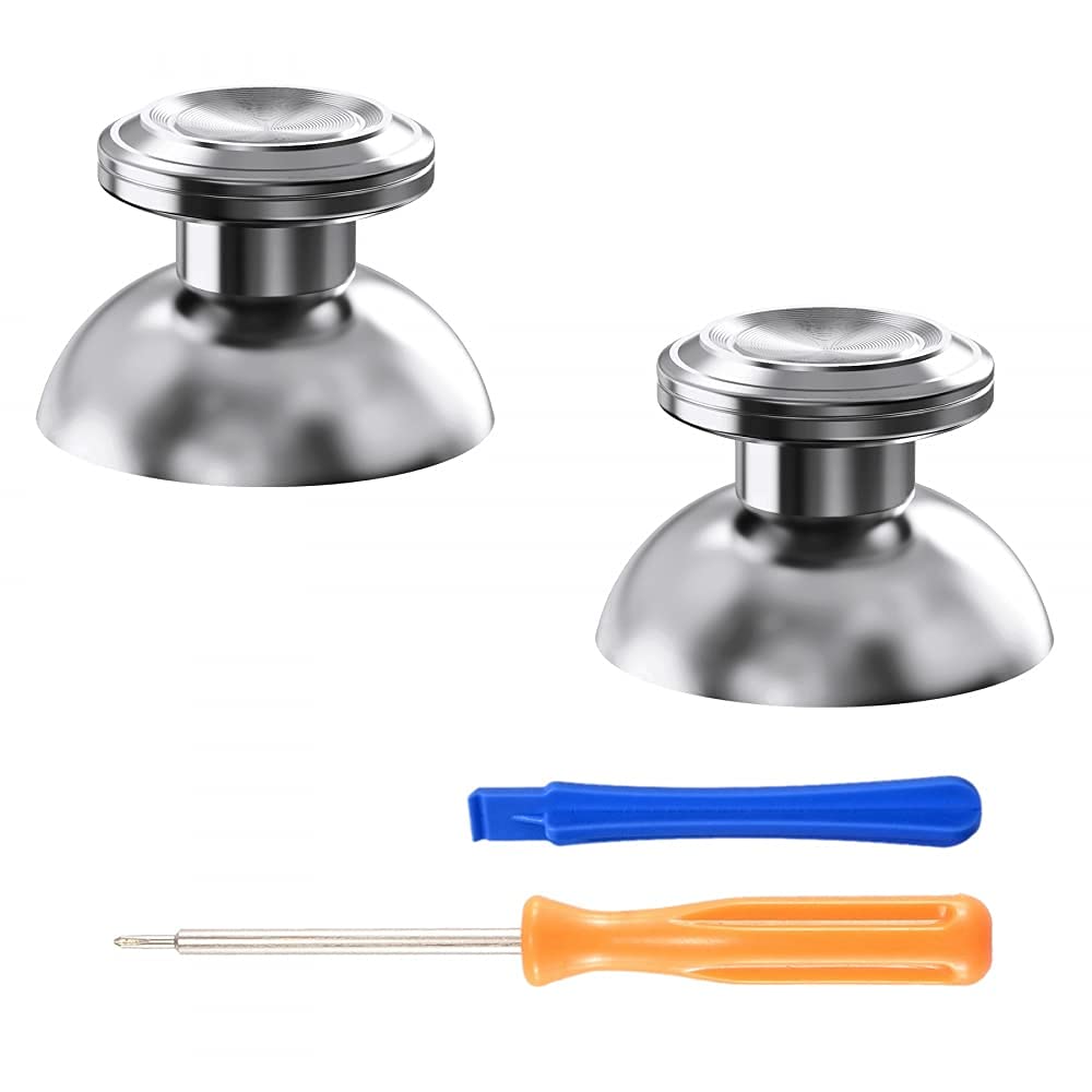 eXtremeRate Custom Metalowe Thumb Sticks dla ps5 controller, Zamiennik DIY Aluminiowy Analog Stick Joystick dla ps4 controller - Srebro
