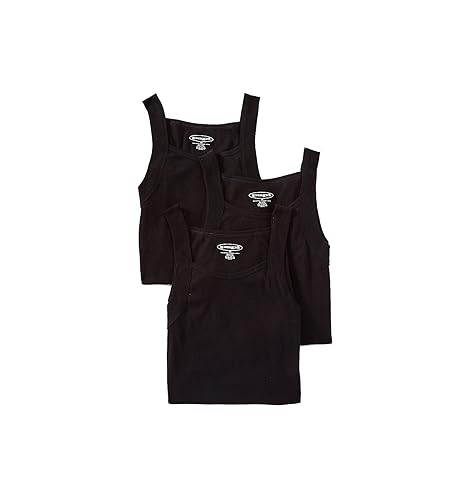 Papi Men's 3-Pack Cotton Square Neck Tank Top - Large - Black