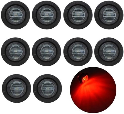 10 unidades TMH de 34 pulgadas con lente ahumada y marcadores LED rojos luces de marcador lateral luces de marcador LED luces de marcador lateral