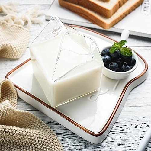 Half Pint Glass Mini Milk Creamer Carton Container Glass Milk Cups Coffee Glass Cup Glass Juice Cup Collect Bottle #TOP7