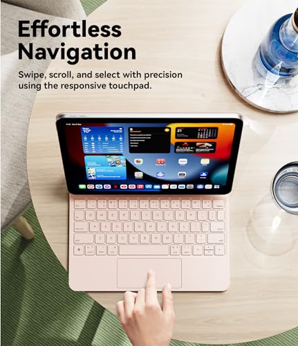 Image of GreenLaw for iPad 11th(A16,2025) /10th(2022) Generation Case with Keyboard, Magic-Style Keyboard Stand, 7 Color Backlit, Stain-Resistant Surface, Multi-Touch Trackpad, Blush Pink