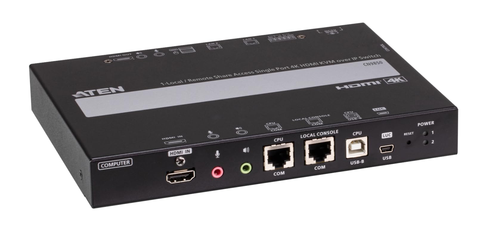 ATEN CN9850 1-lokalny pilot do dzielenia się, pojedynczy port 4K HDMI KVM Over IP Switch