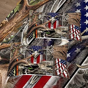 Tailor Shop American Flag Comforter Set For Boys Teens Jungle Western Adventure Hunting Wood Skull Deer Comforter American Flag Bedding Sets Full Size With 1 Comforter 2 Pillowcases… #TOP3