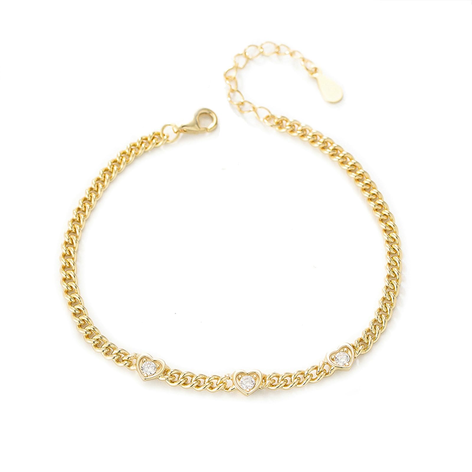 Pulsera de oro 750 585 375 para mujer, 21-23 cm