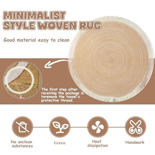 Alfombra Rascadora para Gatos, 39 in, Lavable, Boho Trenzada miniatura 4