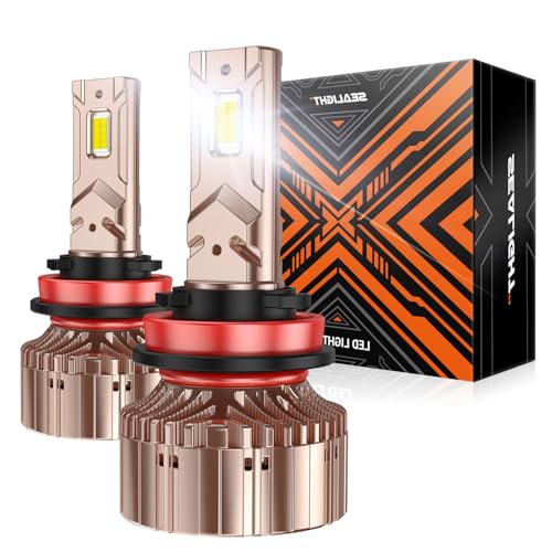 Image of SEALIGHT H11 /H8 Bulbs, 900% Brightness Light Bulbs, 6000K Cool White with Cool Fan, 5Mins Plug-N-Play, 10-Year Extended Lifespan IP68 Waterproof, Pack of 2