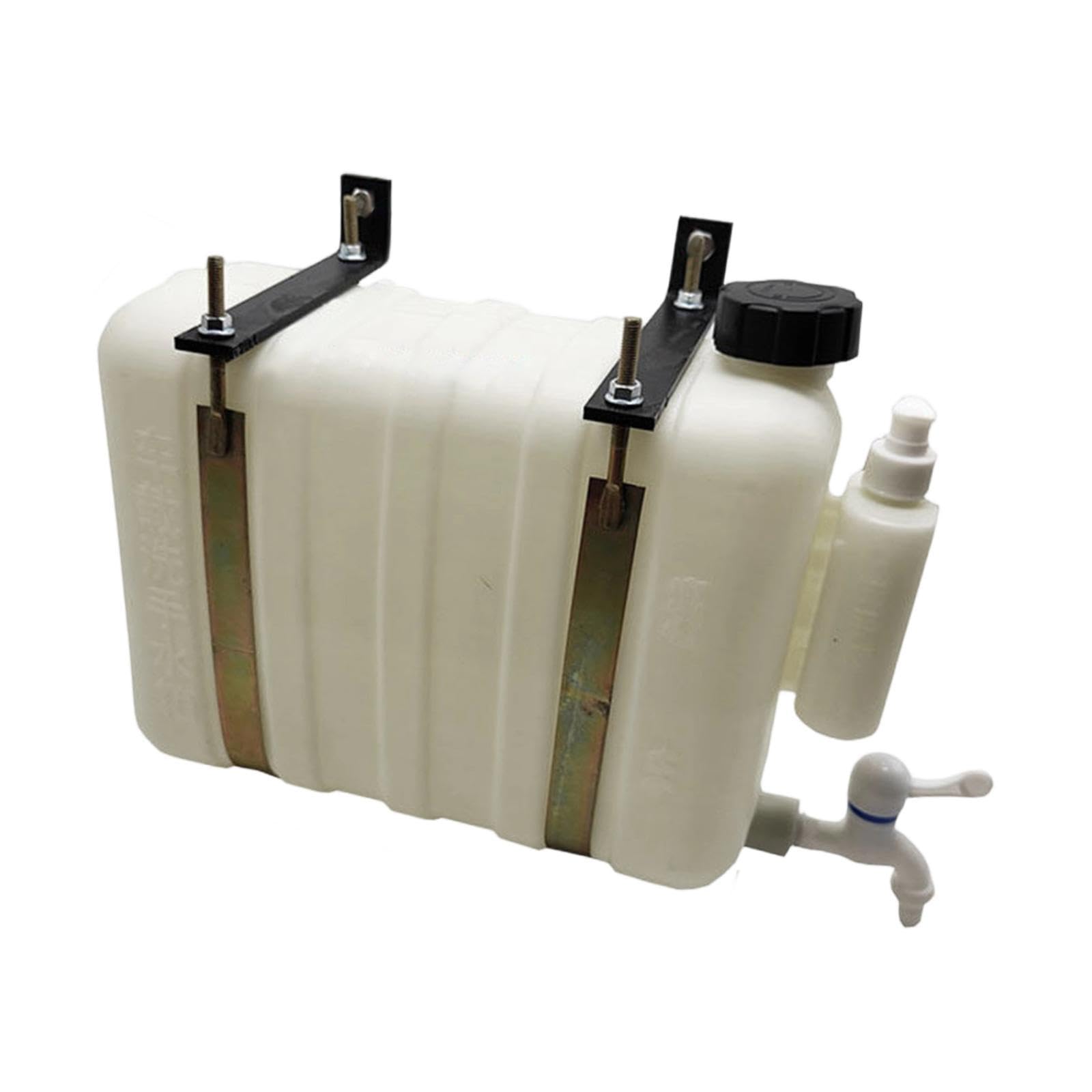 Tanque de Agua con Soporte para Vehículos Grifo Incorporado Y Dispensador de Jabón Diseño Colgante Portátil Resistente Adecuado para Camiones, Longitud 47 Cm
