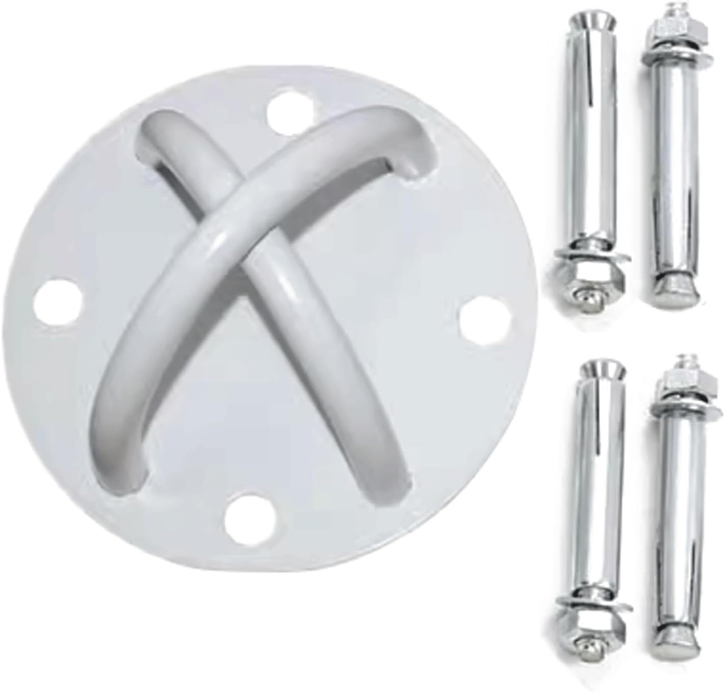 VGGBNG Hammock Hooks?Swing Hooks Heavy Duty? Swing Hook TRX Fixed Plate and Disc Heavy Load-Bearing Swing Chair Hook Swing Sets Hardware Swing Hangers for Hammock Chair Swing(White)