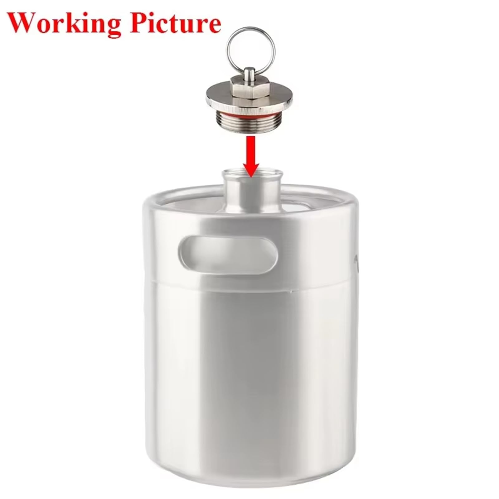 Tappo per fusto in miniatura per birra, in acciaio inox, con due fori di sfiato, chiusura a pressione per birra casalinga