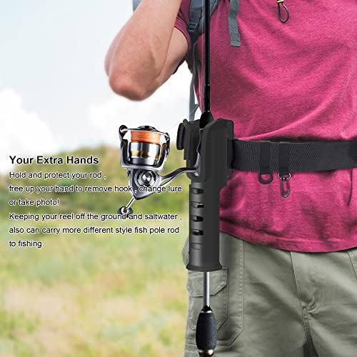 Bombrooster Adjustable Fishing Wader Belt with Fishing Rod Holder