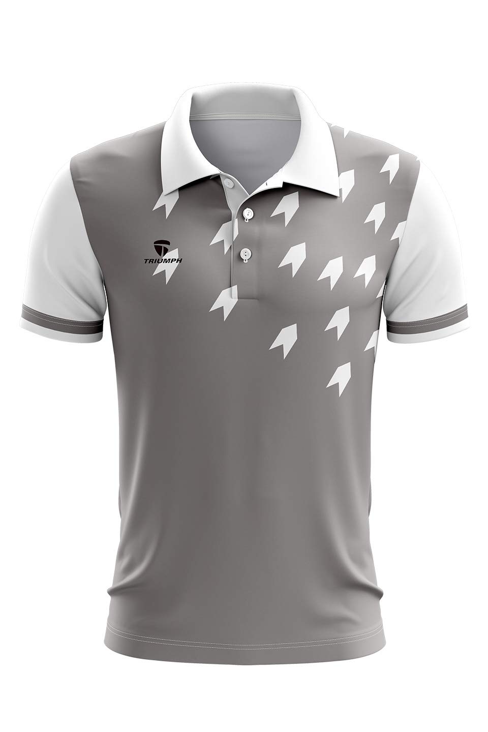 TRIUMPHMen's Polyester Sublimated Table Tennis Tshirt Club Shirts White