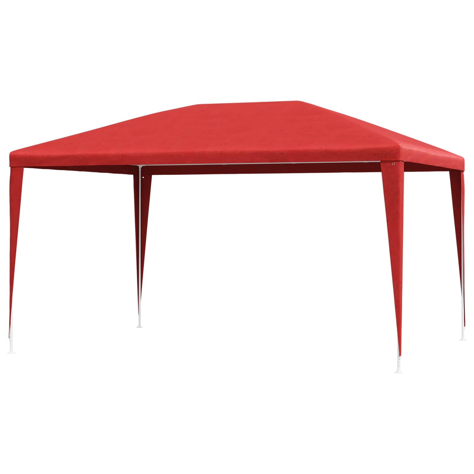 Gazebo per feste, rosso, 400 x 300 x 255 cm, in acciaio PE, gazebo da giardino per estate, tenda impermeabile con protezione UV, ideale per feste in giardino, matrimoni, barbecue, eventi